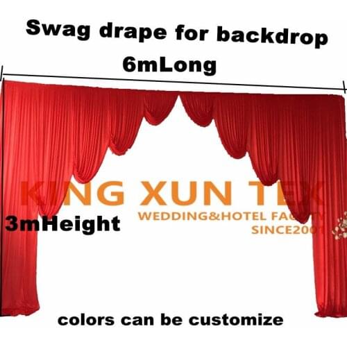 10ft x 20ft Wholesale Price Thick Ice Silk Drape Swag Fit For Wedding Backdrop Curtain