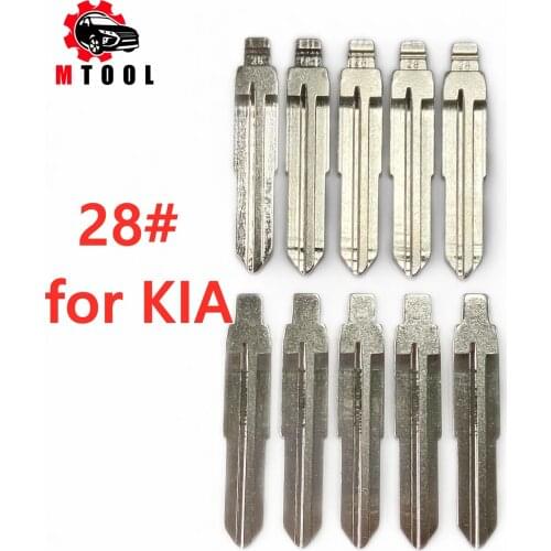 10 pcs/lot #28 Metal Blank Uncut Flip KD/VVDI Remote Key Blade for KIA RIO Auto Replacement Parts Car Interior Accessory