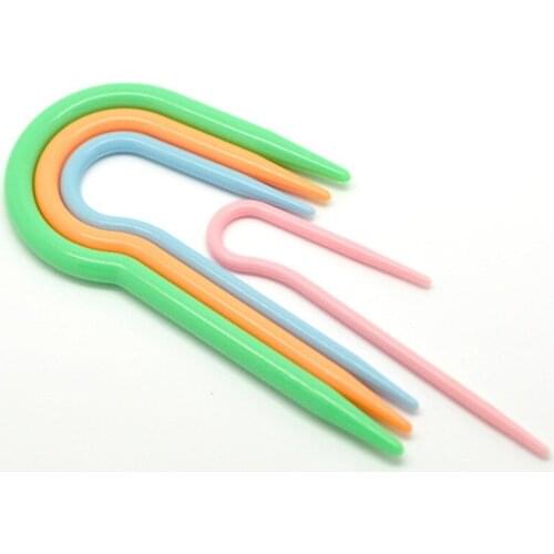5 Sets (4Pcs/Set) ABS Cable Stitch Knitting Needles Smooth Crochet Hook Craft Yarn Accessories 8.4cm-10.5cm Mixed DIY Craft Tool