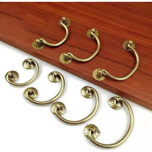 5cm/10cm Classical Brass Handle Retro Smiley Pattern Drawer Medicine Cabinet Desk Cabinet Door Knob Funiture Handles