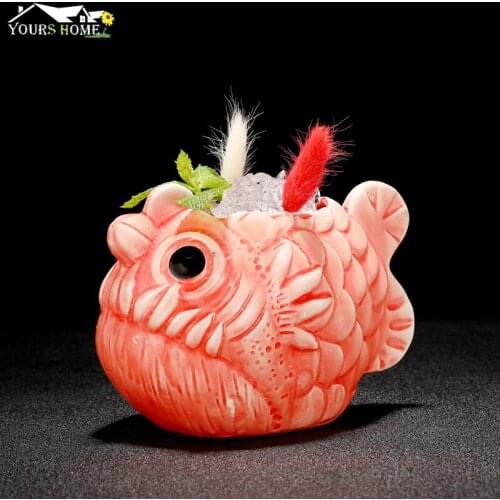 660ml Hawaii Tiki Mugs Cocktail Cup Beer Beverage Mug Wine Mug Ceramic Tiki Mugs