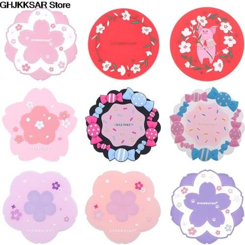 9 Styles Soft Sakura Silicone Coaster Pads Table Bowl Mats Home Christmas Wedding Decor Heat Resistant Placemat for Dining Table