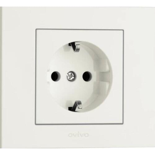 White Grounded Outlet Framed