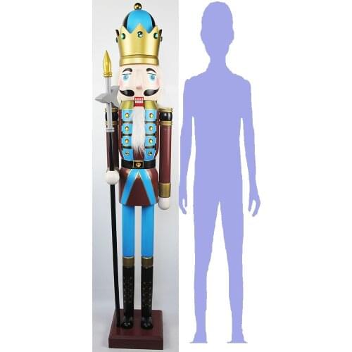 CDL 4feet/120cm/4ft/4foot Life Size large/Giant Brown Christmas Wooden Nutcracker King & Soldier Ornament Doll K42