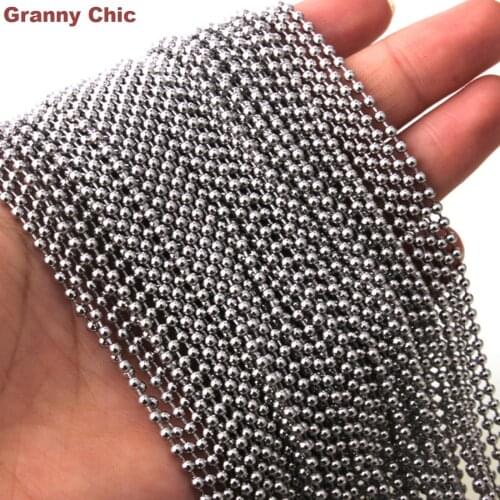 Granny Chic 10pcs 2.4mm 16"-30" Promotion Hot Silver Tone in Bulk Stainless Steel Oval Ball Chain Necklace Wholesale Jewelry