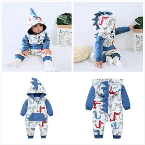 Baby Boy Girl 3D Crocodile Costume Pink Gray Blue Rompers Warm Spring Autumn Cotton Jumpsuits Newborn Cotton Lovely Tracksuits