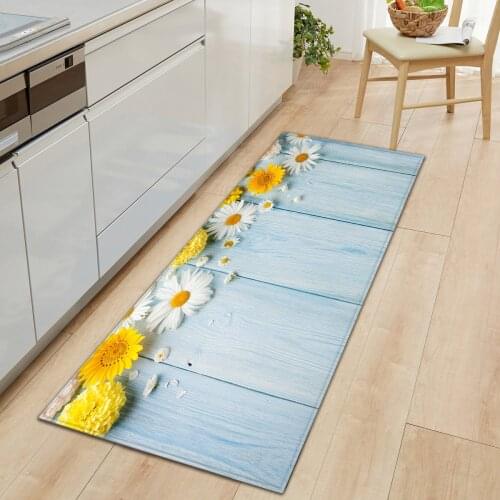 Wood Grain Home Kitchen Mat Carpet Non-slip Living Room Floor Mat Carpet Entrance Door Mat Rugs for Living Room Bedroom Bathroom
