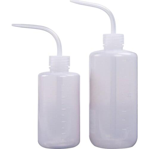 Wholesale Tattoo Water Spray Bottle White Curved Spout Pot Pointed Mouth Cleaning Bottle Squeeze Rinse Size 250ml 500ml