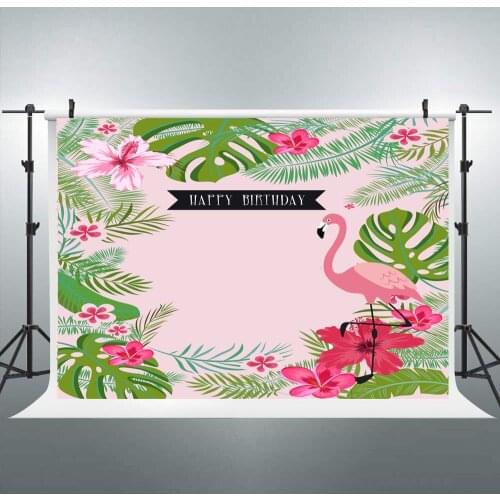 BEIPOTO Customized Photography backdrop Tropical Flamingo flower summer birthday party banner photo background booth baby shower