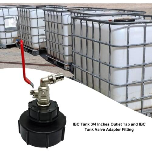IBC Tank 3/4 Inches Outlet Tap &IBC Tank Connector Valve Adapter Fitting Food Grade Drain Adapter Garden Hose Faucet Part #W0