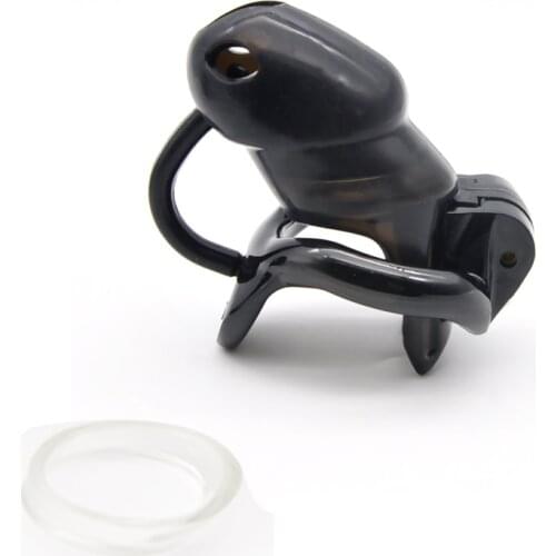 HT v3 Cock Cage Penis ring Male Small barbed Silicone Cage With fixed Resin Ring Chastity Device Adult Sex toys A362-2