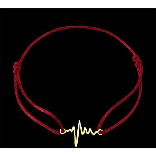 Lanyika Simple Hand-woven Red Rope Women Bracelet With Rectangular Letter V in The Shape of a Popular Accessory for Daily Wear