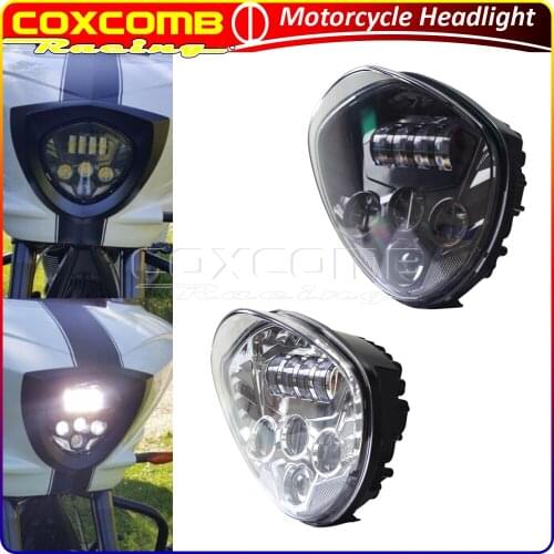 For Victory Cruisers 2007-2016 w/ Bullet Style Chrome Headlight Headlamp Universal Motorcycle LED 40w/60w Projector Head Light