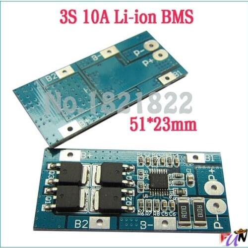 3S 10A Li-ion 12V 18650 BMS PCM battery protection board bms pcm for li-ion lipo battery cell pack