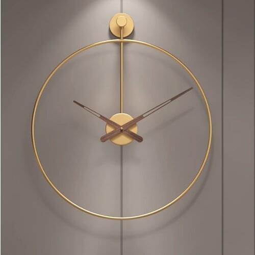 Spanish style simple wall iron clock Nordic metal living room dining room single ring clock creative wall clock