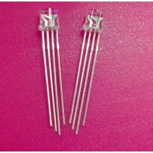 1000pcs ODM Water Clear Flat Top 5MM RYB LED Diode Common Anode/Cathode Available 4pins