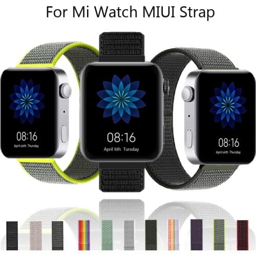 18mm Nylon Loop Strap for Xiaomi mi Watch Miui Bands Replacement Bracelets for xiaomi smart watch correa