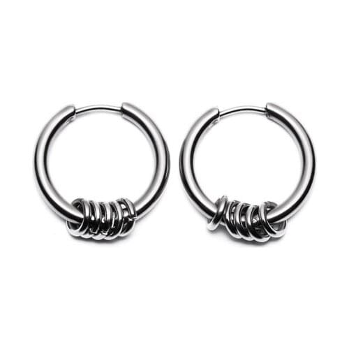 KPOP DNA Korean Earrings Stainless Steel Round Circle Idol Men Women Jewelry Rock Rap Grunge Hipster Punk Stud Earrings Unisex