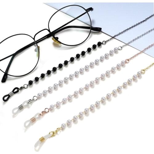 Sunglasses Masking Chains For Women And Men Multiple Acrylic Pearl Crystal Eyeglasses Chains 2021 New Fashion Jewelry 75CM 5MM