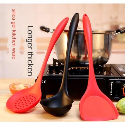 Lengthened and thickened silicone spatula Spoon soup Spoon set non-stick pan special omelet kitchen tools cooking appliances