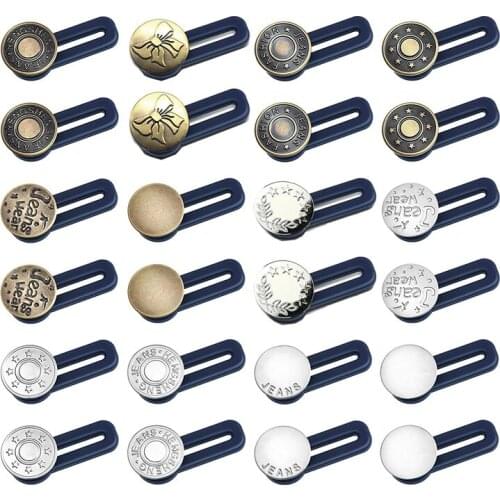 24 Pcs Button Waist Extender Waistband Extender Pants Waist Extender For Jeans Skirts Trousers Collars Men Women Favors