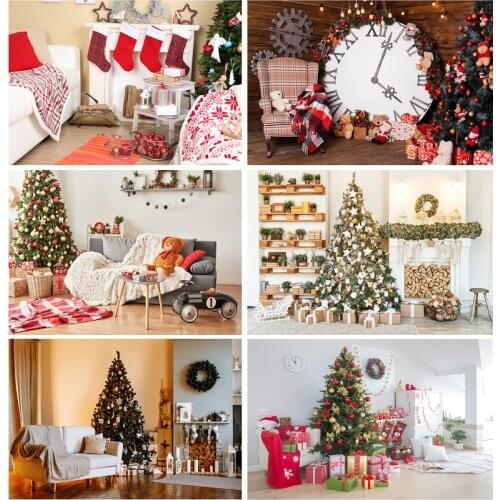 SHENGYONGBAO Vinyl Custom Fireplace Christmas Tree Photography Background Child Backdrops For Photo Studio Props 21523DYH-02