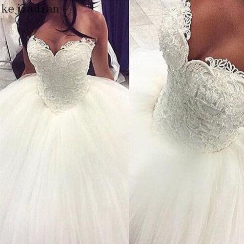Princess Lace Beads Vintage Wedding Dresses off shoulder Bridal Gown Custom Size Plus Size Bridal Ball Gown