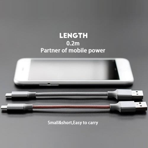 High speed 3A fast charging cable for iPhone 12/11 Pro 6s Plus 5c 5se iPad power bank 20cm short data line short charging cable