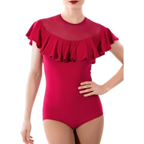 New Latin Dance Tops Red/Black Leotard Latin Practice Jumpsuit Women Adult Dancewear Ballroom Competition Tops Performance BI186