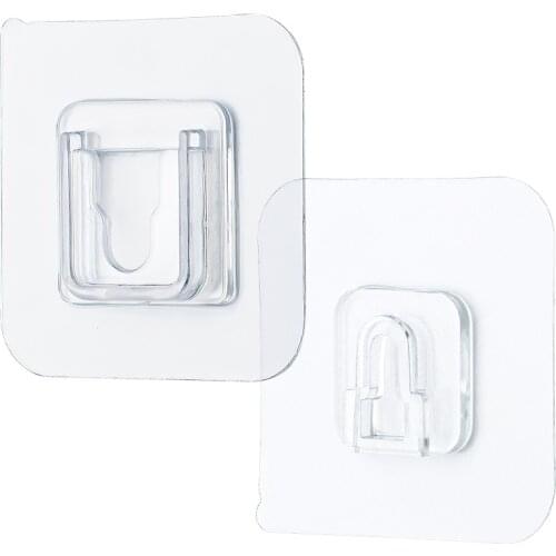10/20/30 Pairs Double-Sided Adhesive Kitchen Wall Hook Hanger Strong Transparent Wall Storage Sucker For Kitchen Bathroom Hooks