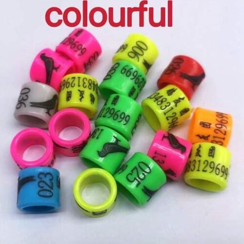 Multi color new plastic all plastic super beautiful customized bird ring 100pcs