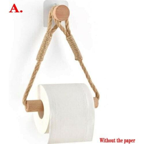 4 Style Wall Mounted Vintage Towel Hanging Rope Toilet Paper Holder Kitchen Bathroom Toilet Paper Holder Storage Rack