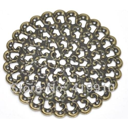 Free shipping-30Pcs Antique Bronze Filigree Wraps Connectors Metal Crafts Gift Decoration DIY Findings Connectors 48mm J0619