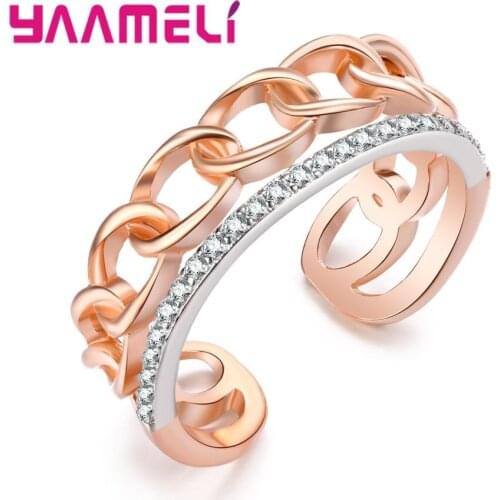Brand Woman Jewelry Fashion Simple Open Design Rose Gold Ring Personality Female Exquisite Rings For Women Party