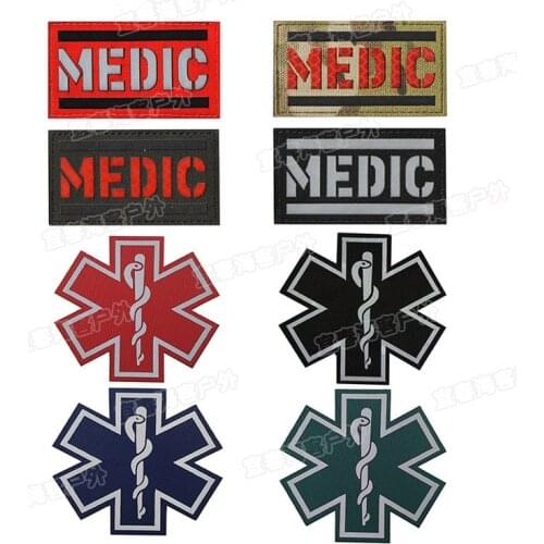IR Multicam Infrared MED Medical Patches RESCUE EMS EMT Cross Star of Life Emergency Tactical military PVC armband badges