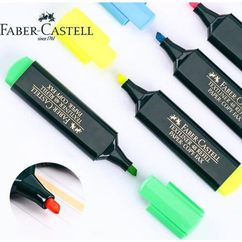 1set Faber-Castell Green Body Highlighter Marking Pen 6colors for Office and School Student Supplies