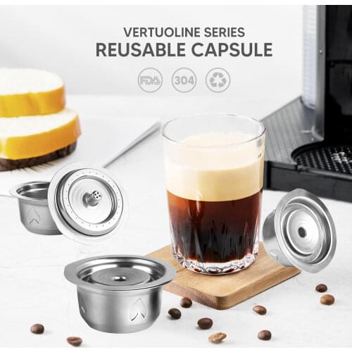 Reusable Stainless Steel Capsule Compatible With Nespresso Vertuoline Vertuo Refillable Pods Eco-Friendly Food Grade
