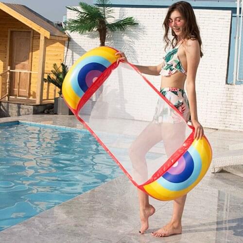 Inflatable Hammock Watermelon Fruit Inflatable Floating Bed Summer Water Rainbow Deck Chair Wholesale Inflatable Floating Row