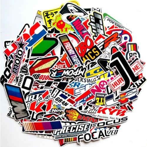 100PCS Racing Car Stickers Car StylingWaterproof Sticker Motocross Racing Helmet Skateboard Bicycle Laptop JDM car accessories