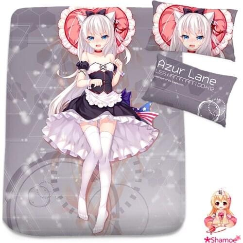 Anime Cartoon Cosplay Azur Lane Hammann Mattress Cover Fitted Sheet Fitted cover bedspread counterpane
