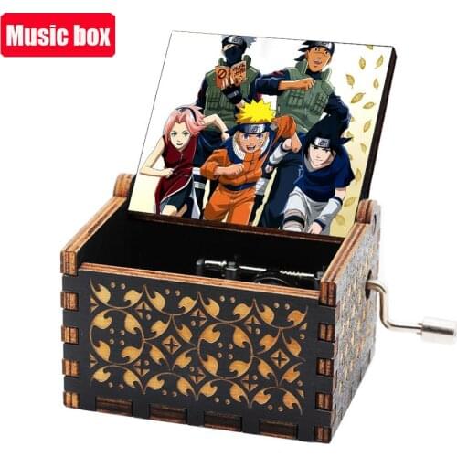2021 New Anime Color Print Wooden Hand Music Theme Blue Bird Queen Musical Box Valentines Day Birthday Gift