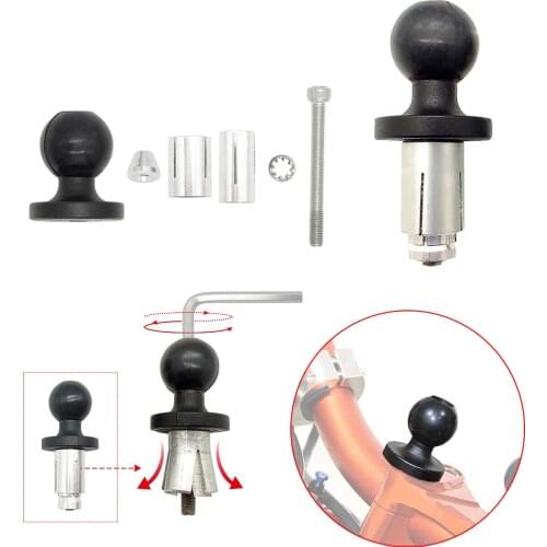 Motorcycle Bike Mount Fork Stem Base with Ball for Mobile Phone Holder Camera Support RAM Mount 360 Degree Rotation