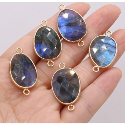 Natural stone pendant linker amphibole gold-plated pendant, suitable for jewelry making DIY necklace accessories