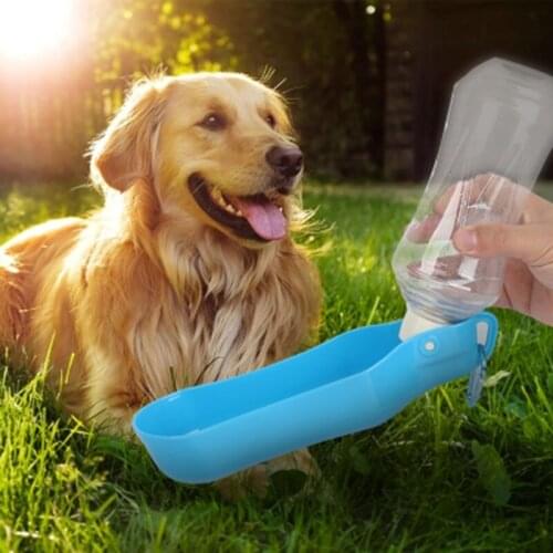 Dog Travel Water Bottle Dispenser Foldable Plastic Dog Cat Drinking Water Feeder Portable Outdoor Pet Puppy Bowl