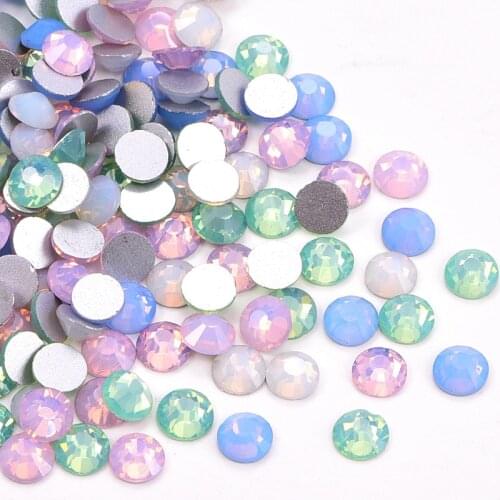 Mixed Colors Opal Non Hot Fix Rhinestones Nail Art Rhinestones Glue-on Stones Flatback Glass Strass Nail Art Decorations B3208