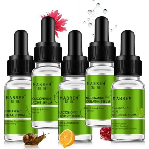 MABREM Series Serum Oligopeptide Face Serum Shrink Pores Snail Moisturizing Anti Wrinkle Remove Acne Facial Essence 10ml