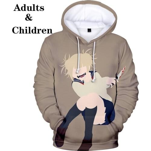Comfortable Himiko Toga Suitable Children 3D Hoodies Men women Harajuku 3D Hooded boy girl Autumn Casual Sweatshirt kid pullover