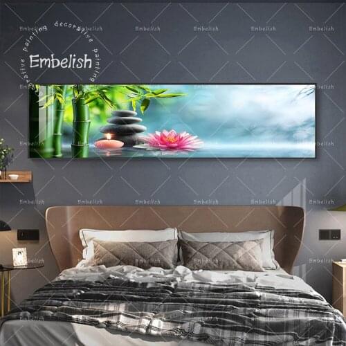 Embelish Zen Stone And Waterlily In Water Quality HD Canvas Paintings For Living Room Modern HOme Decor HD Canvas Paintings