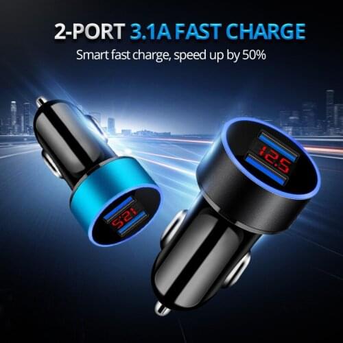 USB Charger 2 Ports LED Display 3.1A Universal Phone Fast Charging for Phone Tablet Camera Dual USB Charger Adapter