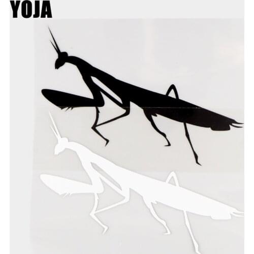 YOJA 15.8×10.9CM Cartoon Gorgeous Mantis Vinyl Decal Animals Car Stickers Black/Silver 19C-0490